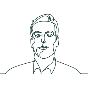 Line drawing of a man