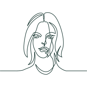 Line drawing of a woman