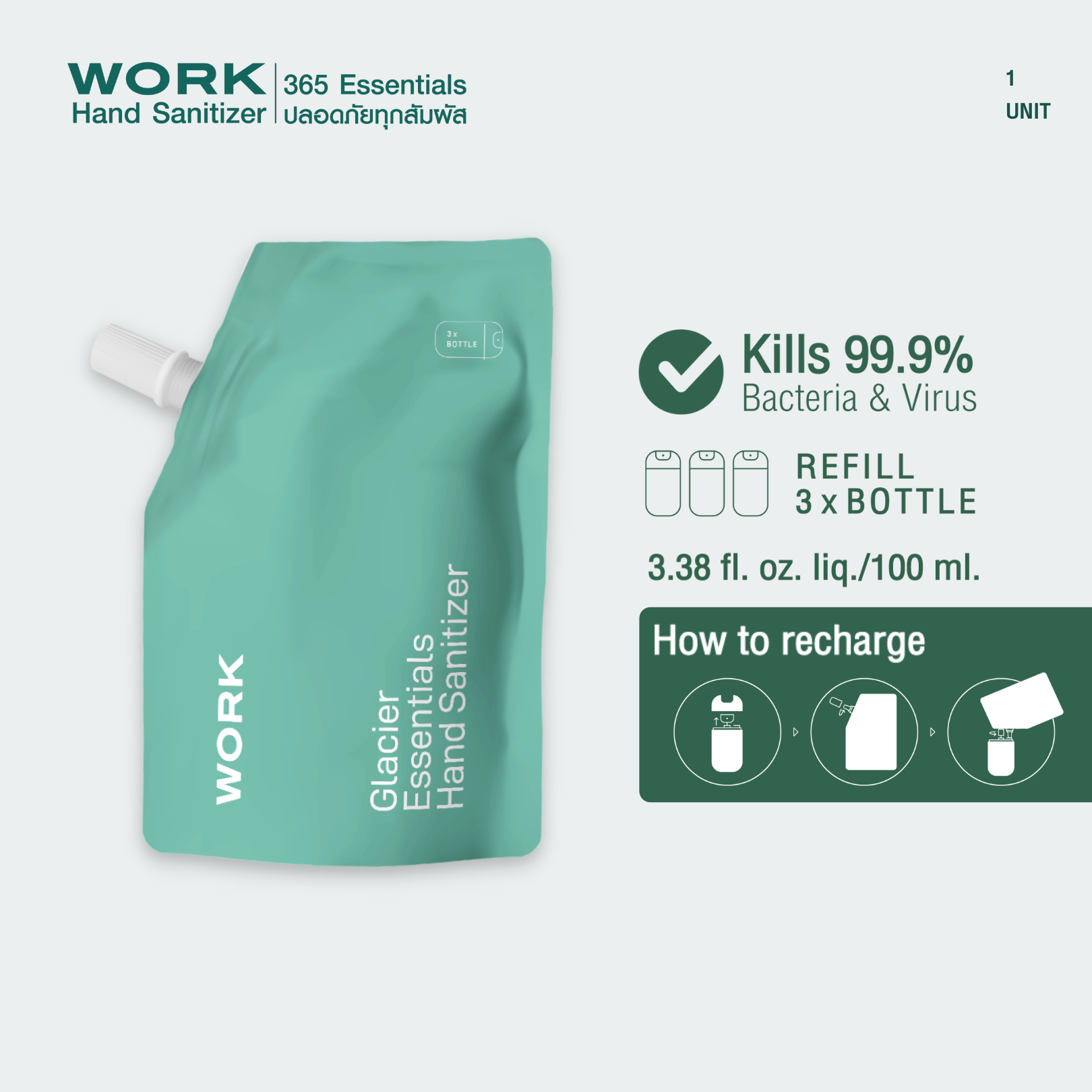 Glacier Refill Pouch 100ml.